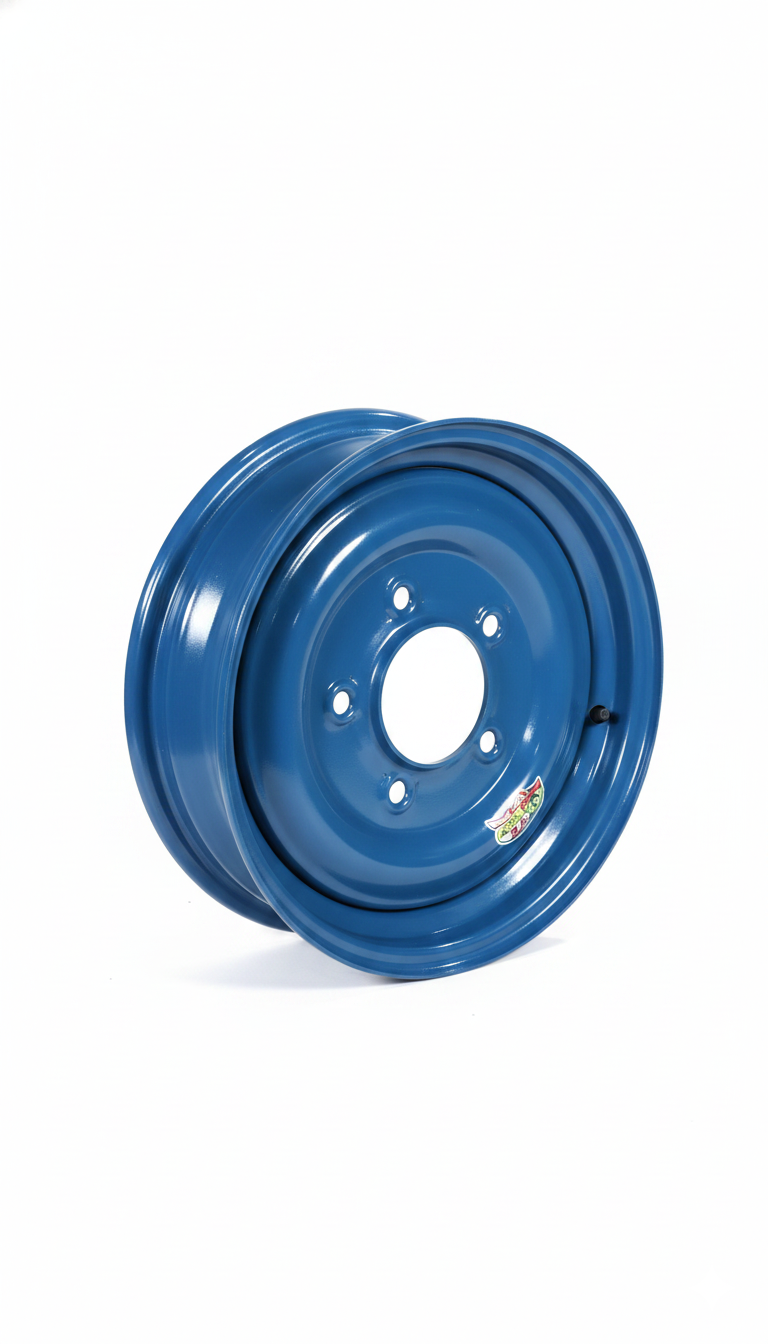 Blue angled rim finish